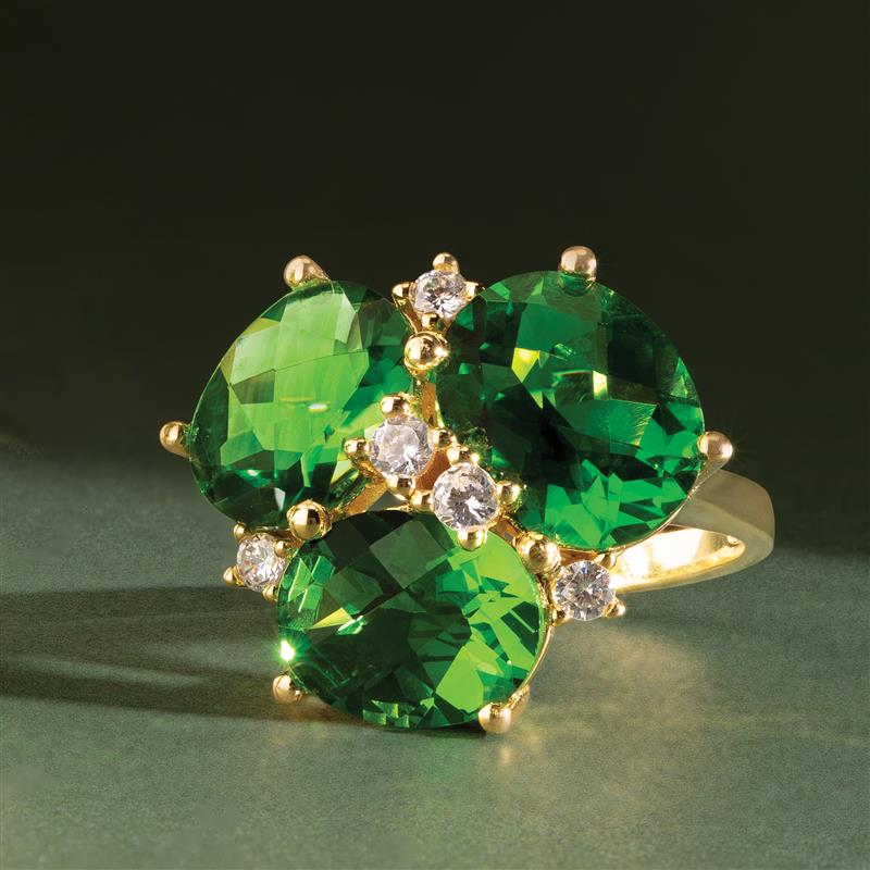Three-of-a-Kind Helenite Ring, Pendant & Chain
